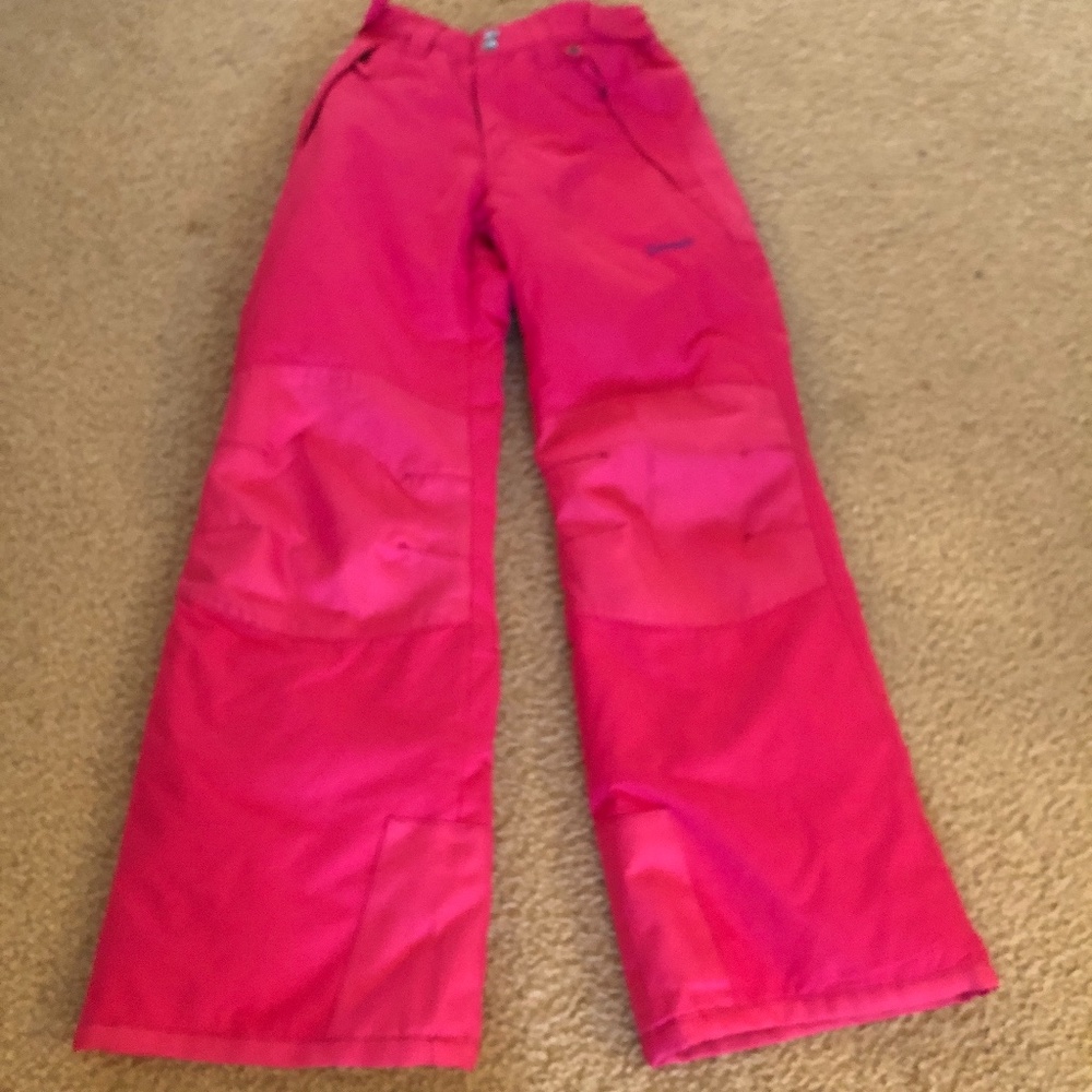 Pink snow pants